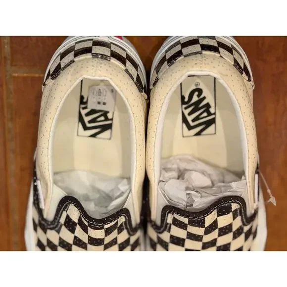 Vans FU Classic Slip-On Confetti Black White Checkered Sneakers Men 5.5 Women 7 - Picture 3 of 11